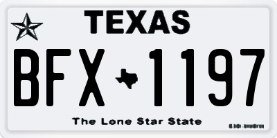 TX license plate BFX1197