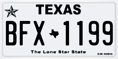 TX license plate BFX1199