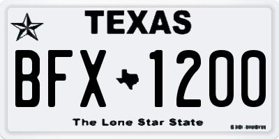 TX license plate BFX1200