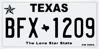 TX license plate BFX1209