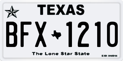 TX license plate BFX1210