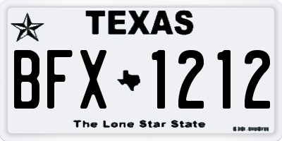 TX license plate BFX1212