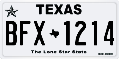 TX license plate BFX1214