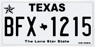 TX license plate BFX1215