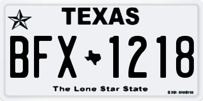 TX license plate BFX1218