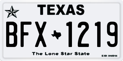 TX license plate BFX1219