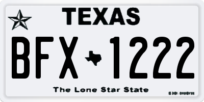 TX license plate BFX1222
