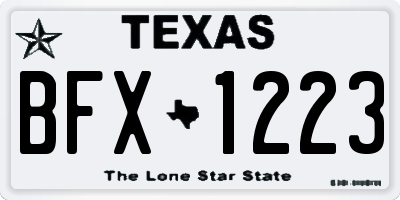 TX license plate BFX1223