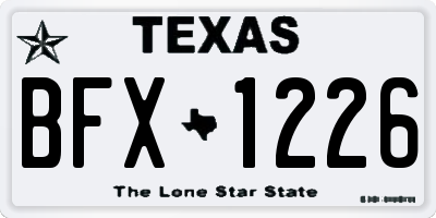 TX license plate BFX1226