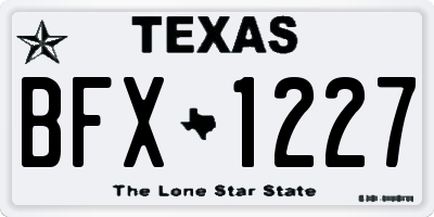 TX license plate BFX1227