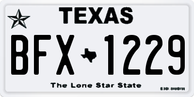 TX license plate BFX1229
