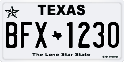TX license plate BFX1230