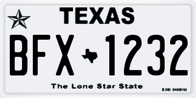 TX license plate BFX1232