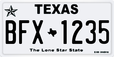 TX license plate BFX1235