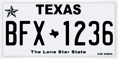 TX license plate BFX1236