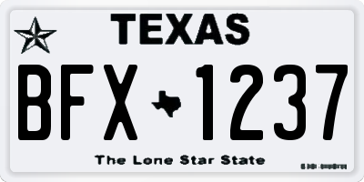 TX license plate BFX1237