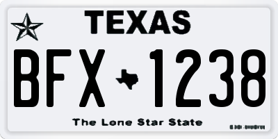 TX license plate BFX1238