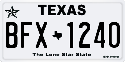TX license plate BFX1240