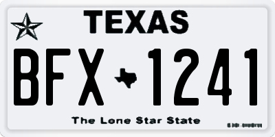 TX license plate BFX1241