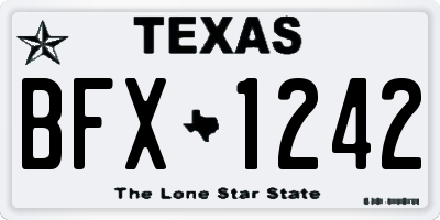 TX license plate BFX1242