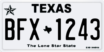 TX license plate BFX1243
