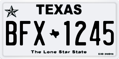 TX license plate BFX1245