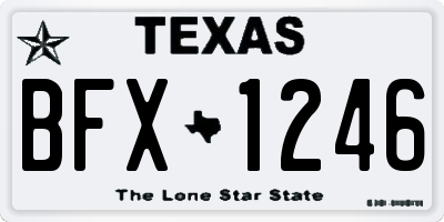 TX license plate BFX1246