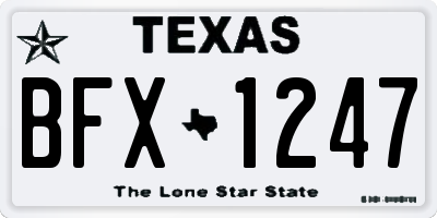 TX license plate BFX1247
