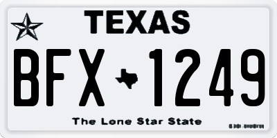 TX license plate BFX1249