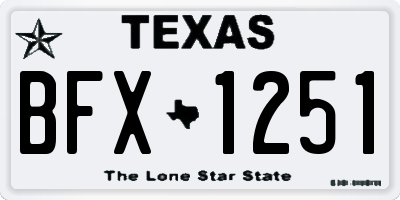 TX license plate BFX1251