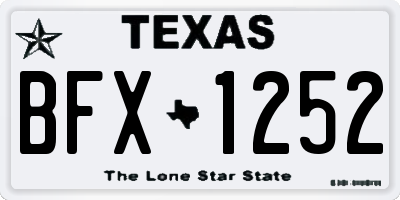 TX license plate BFX1252
