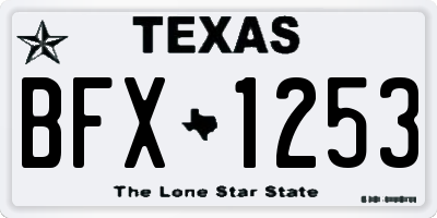 TX license plate BFX1253