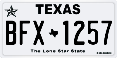 TX license plate BFX1257