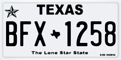 TX license plate BFX1258