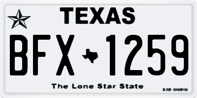 TX license plate BFX1259
