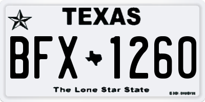 TX license plate BFX1260