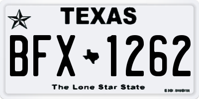 TX license plate BFX1262