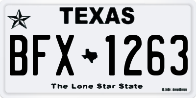 TX license plate BFX1263