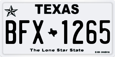 TX license plate BFX1265