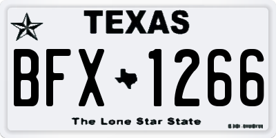 TX license plate BFX1266