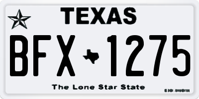 TX license plate BFX1275