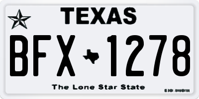 TX license plate BFX1278
