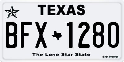 TX license plate BFX1280