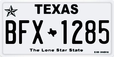 TX license plate BFX1285