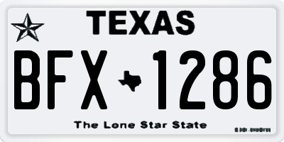 TX license plate BFX1286