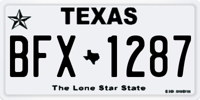 TX license plate BFX1287