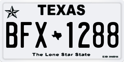 TX license plate BFX1288