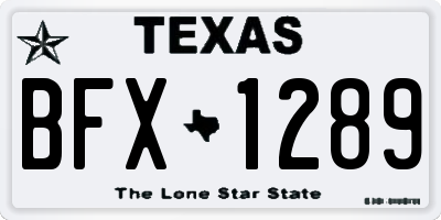 TX license plate BFX1289