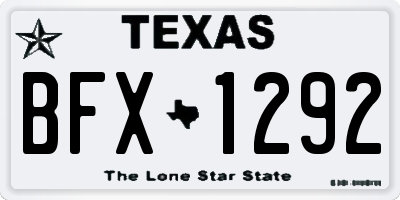 TX license plate BFX1292