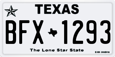 TX license plate BFX1293